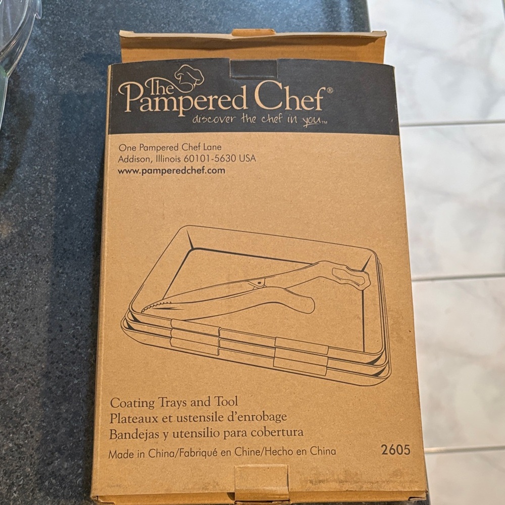 Pampered Chef Coating Trays and Tool Set New Never Used 2605 sealed.